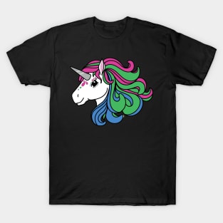 Rainbow Unicorn, Polysexual Pride T-Shirt